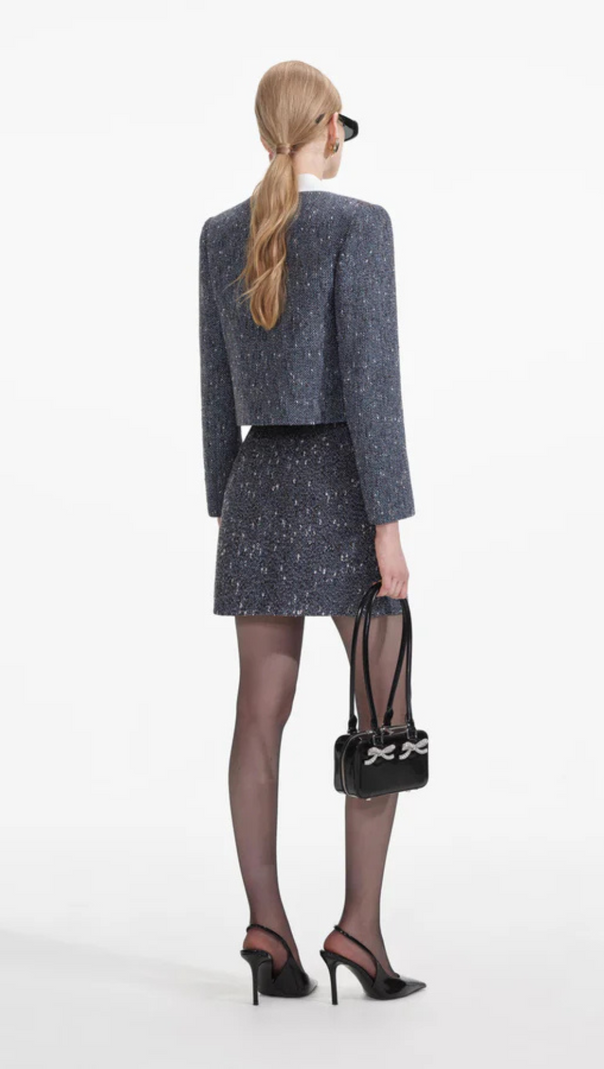 AIIZIE BLUE BOUCLE MINI SKIRT - product image