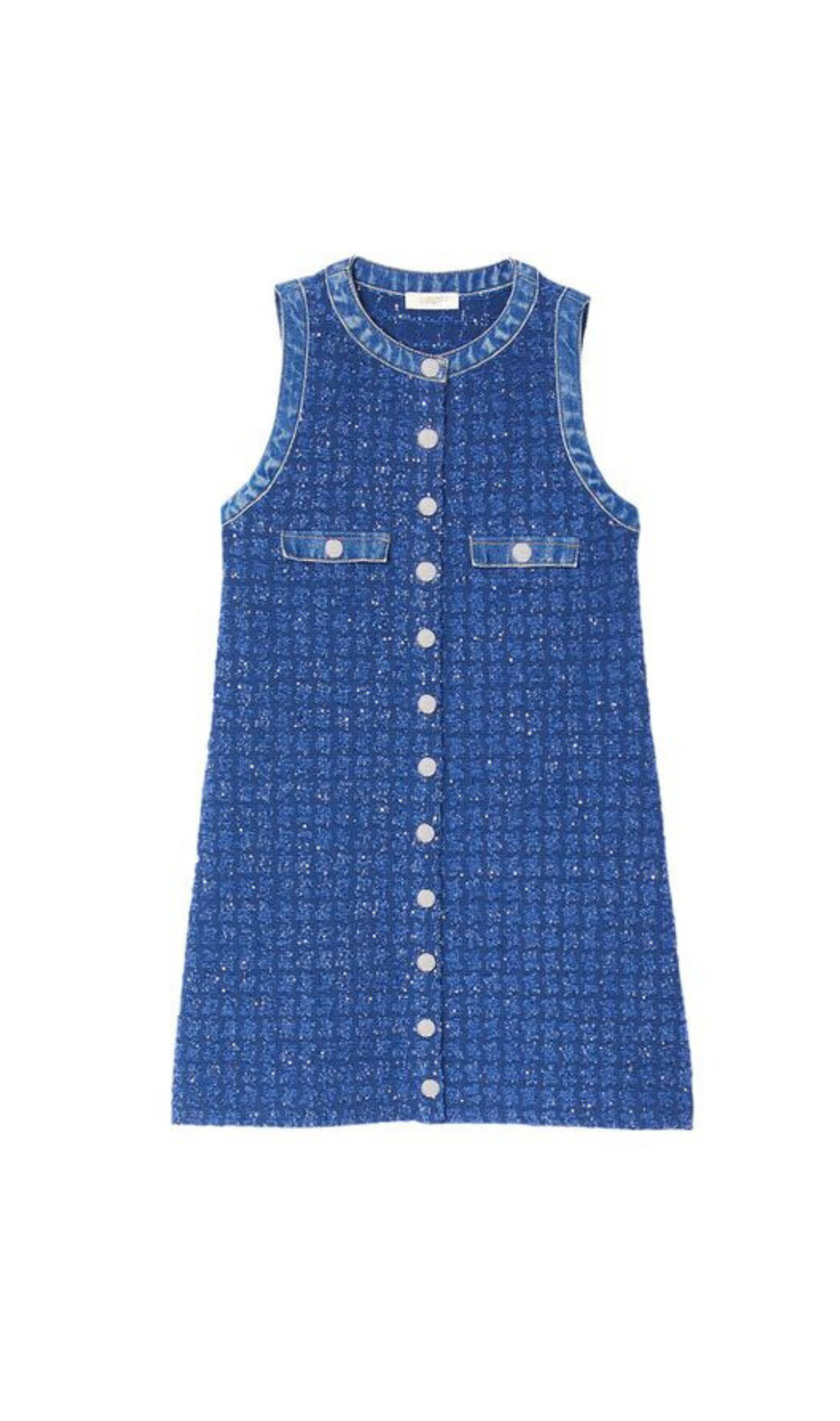 Palmare Tweed-Minikleid in Blau