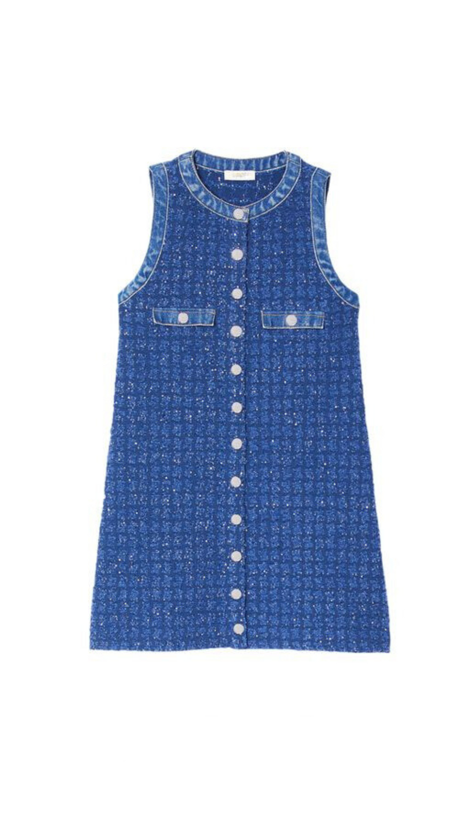 PALMARE TWEED MINI DRESS IN BLUE