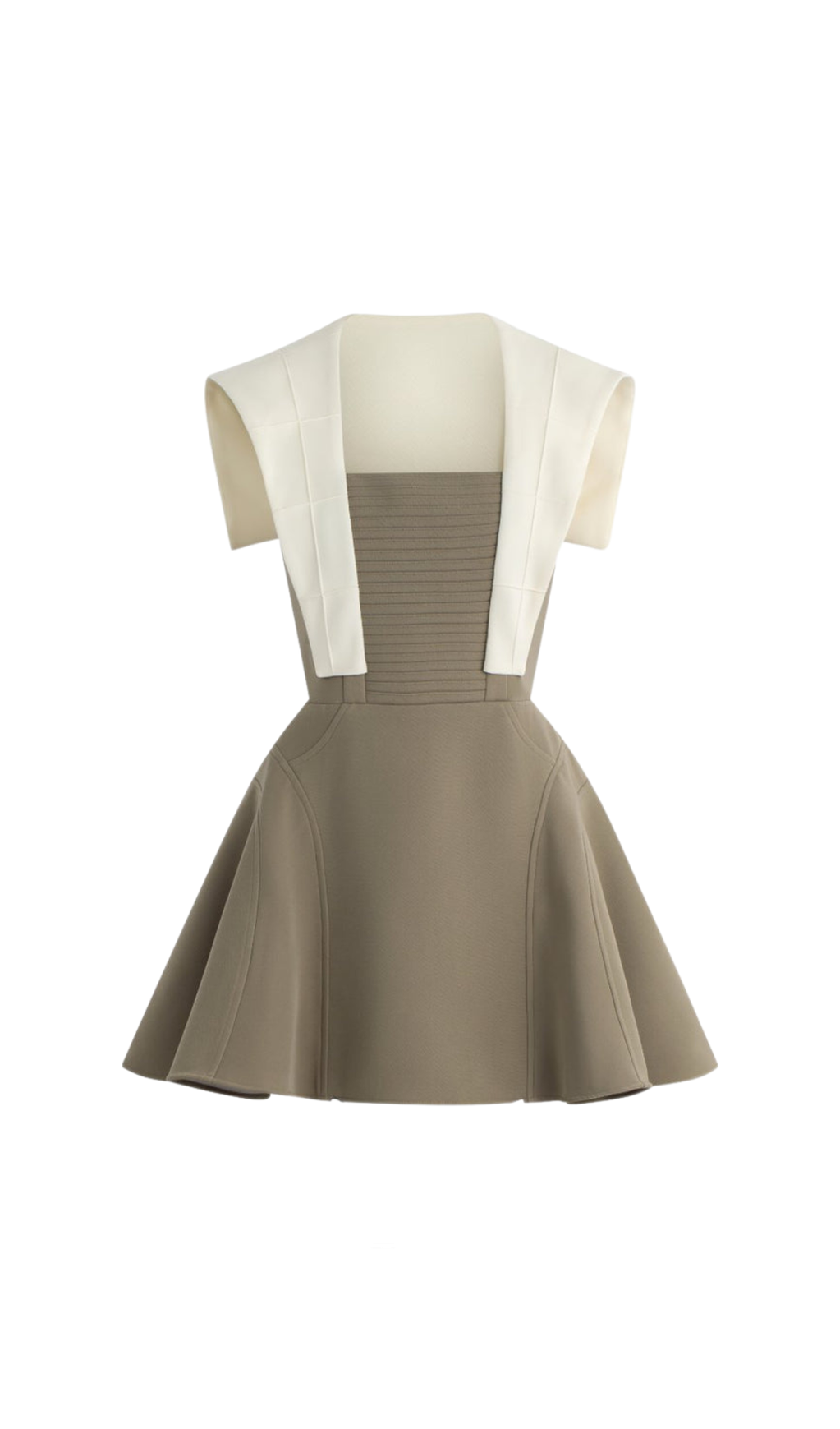 ZWEIFARBIGES MINIKLEID IN OLIV