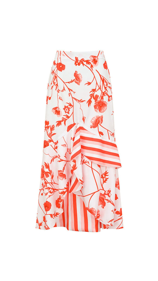 AIIZIE RUFFLE PRINTED SWIMSUIT AND SKIRT SET - product image