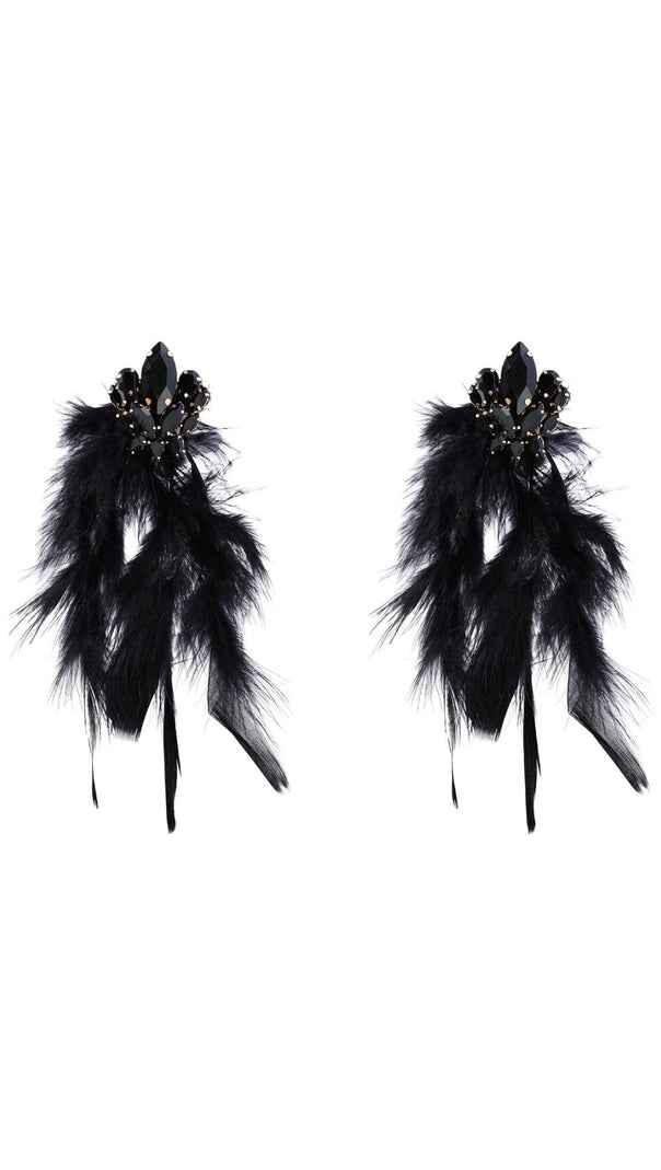 AIIZIE RHINESTONE FEATHER EARRINGS - product image