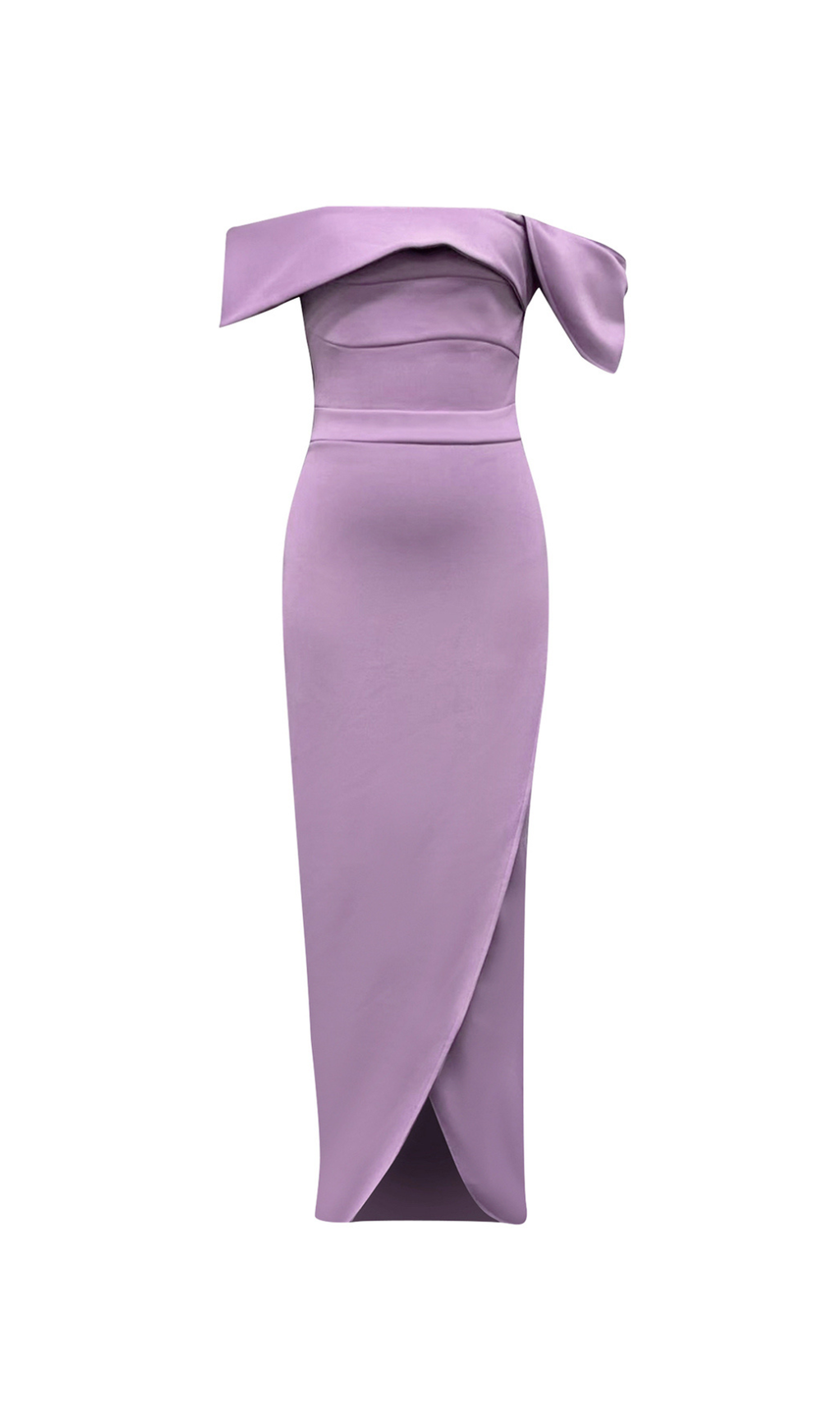 AFRA OFF SHOULDER BODYCON MAXI DRESS IN PURPLE