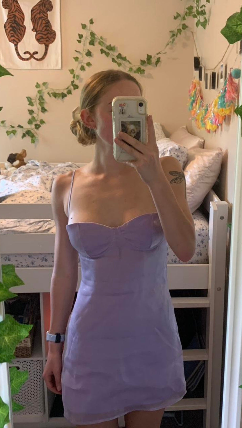 CHRISTIANA LAVENDER MINI DRESS IN PURPLE