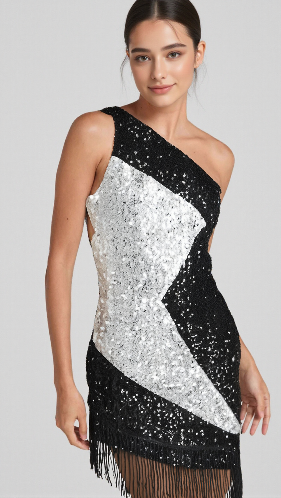 ABITO MONOSPALLA CON PAILLETTES AGLAIA