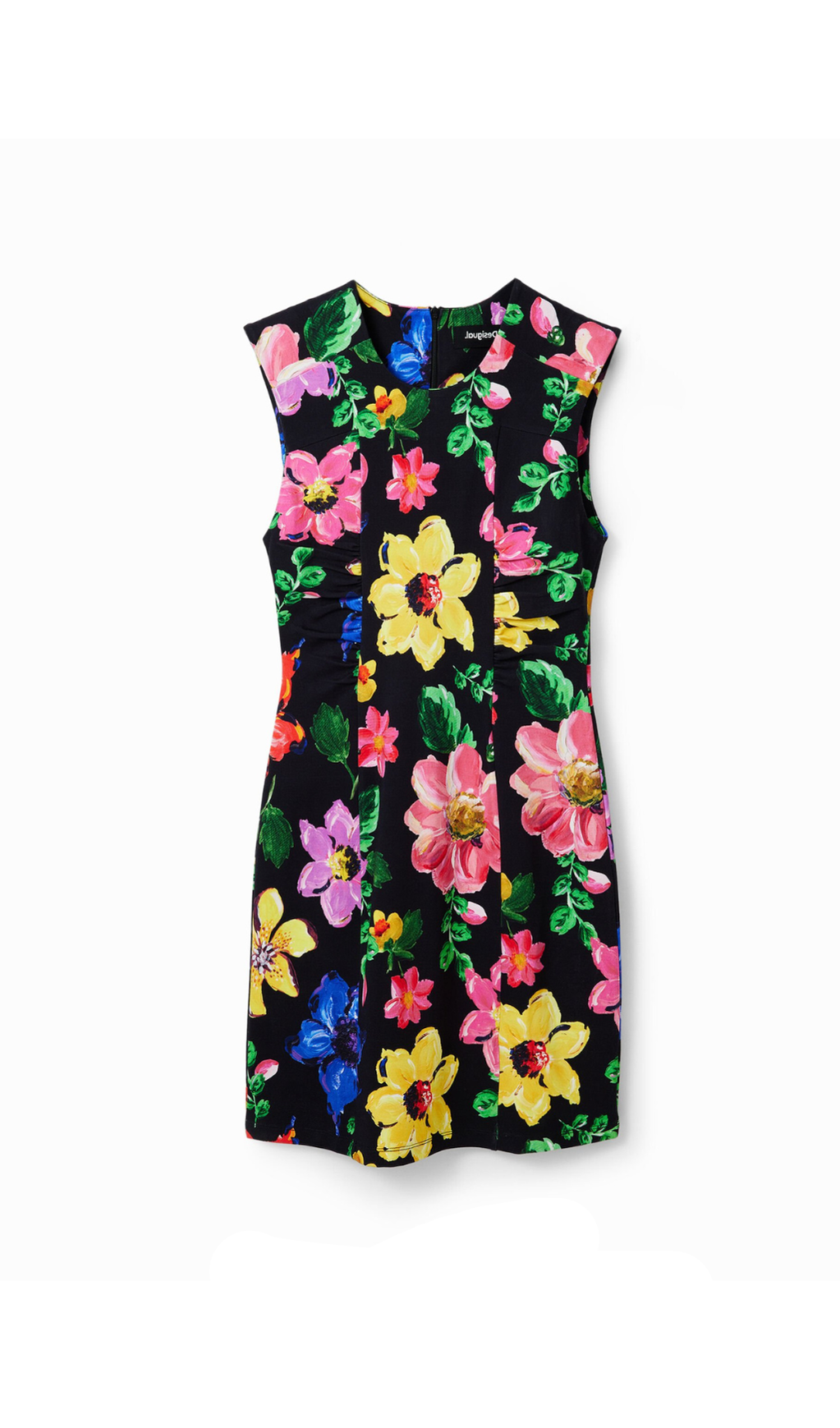 MULTICOLOR SLEEVELESS FLORAL MINI DRESS