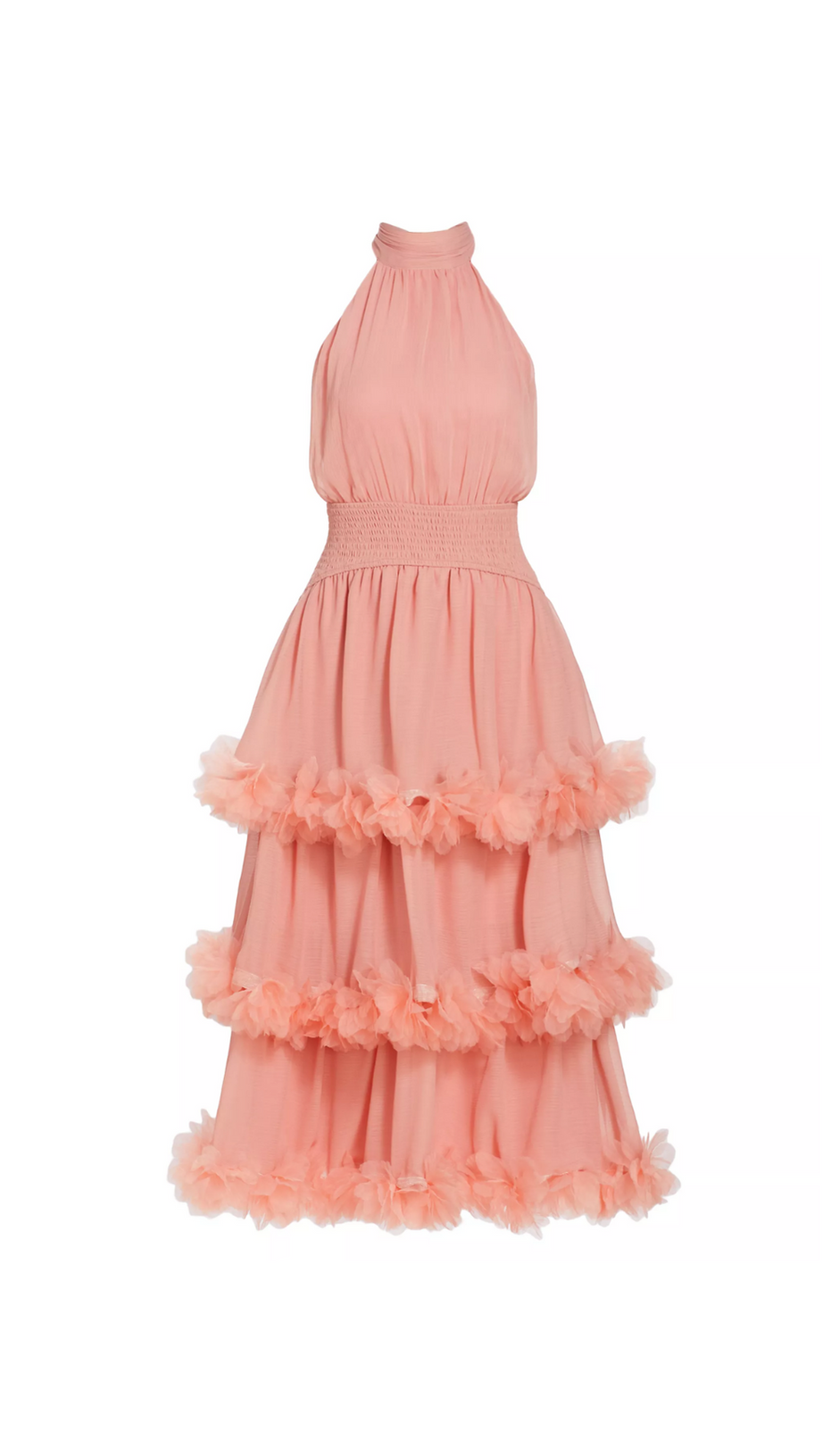 ABITO MIDI A STRISCE NEREIDA IN ARANCIONE CHIARO