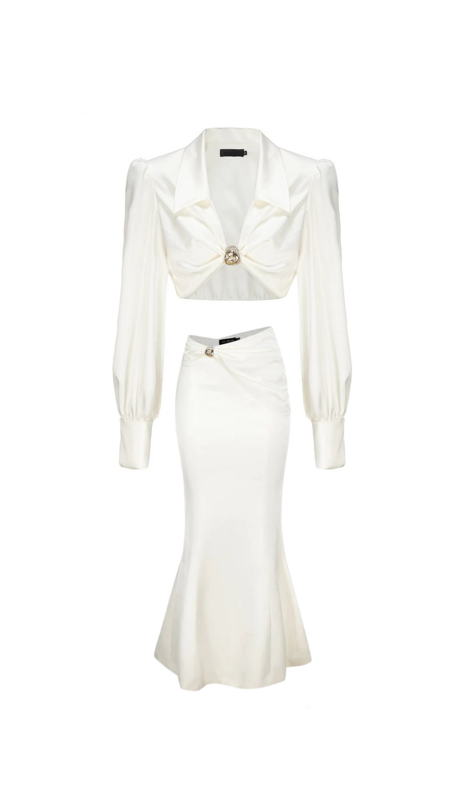 ANDREA SHIRT MIDI DRESS SET IN WHITE