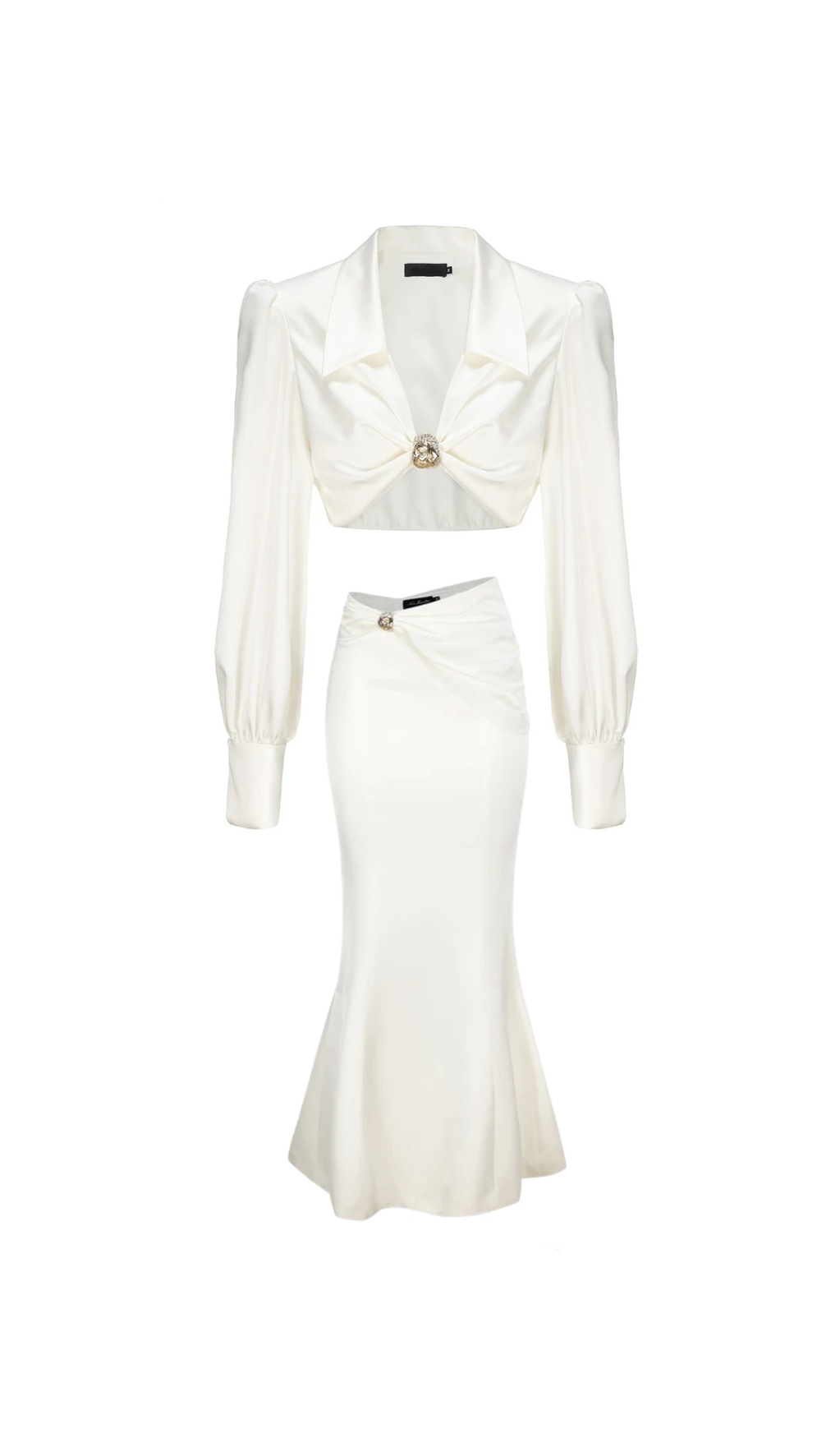 ANDREA SHIRT MIDI DRESS SET IN WHITE