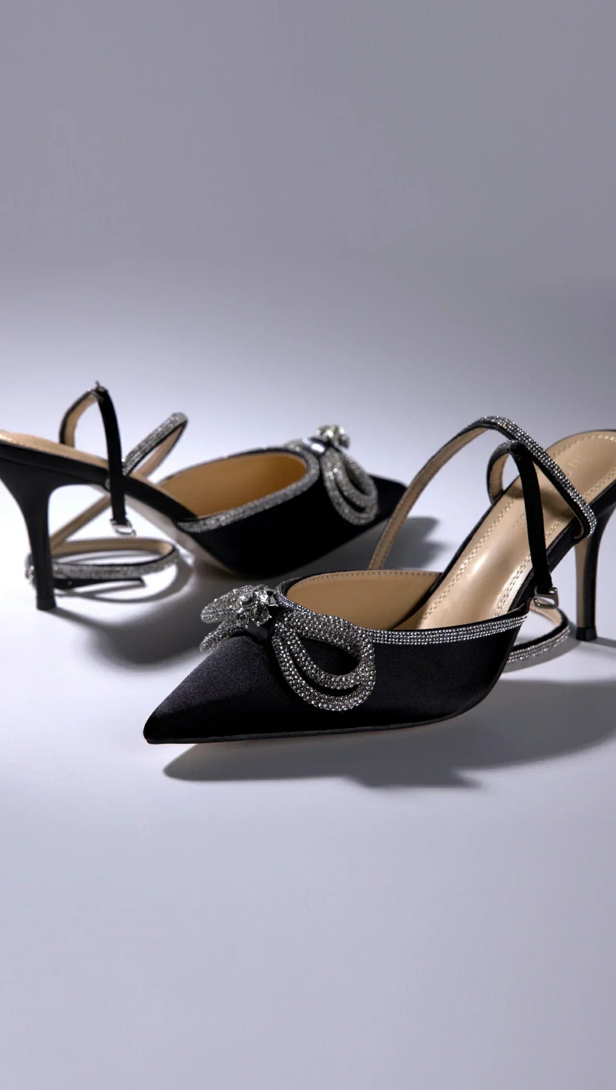 AIIZIE CRESSIDA RHINESTONES BOW BACK HEEL SHOES - product image
