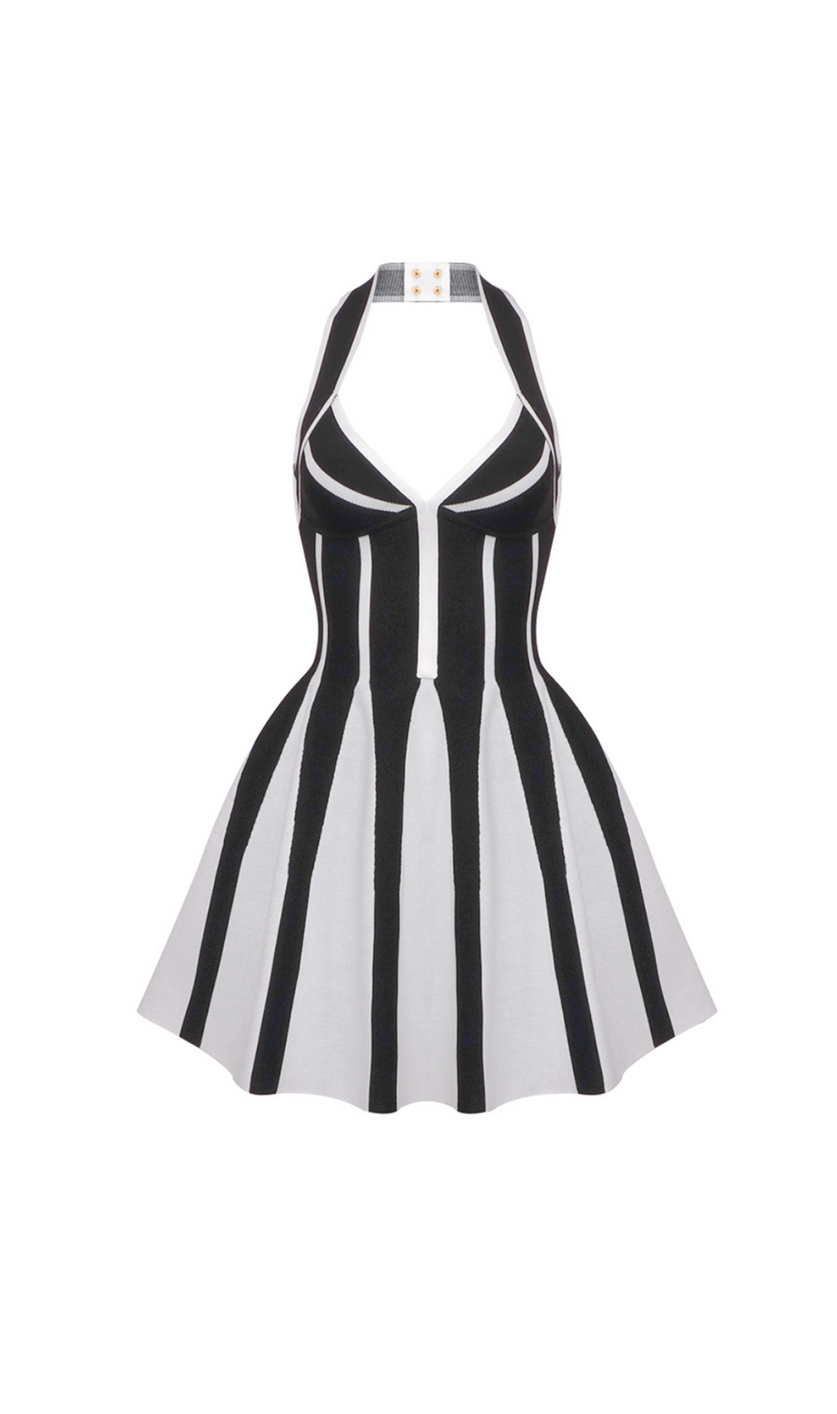 Kriaden – Ausgestelltes Neckholder-Minikleid aus Strick
