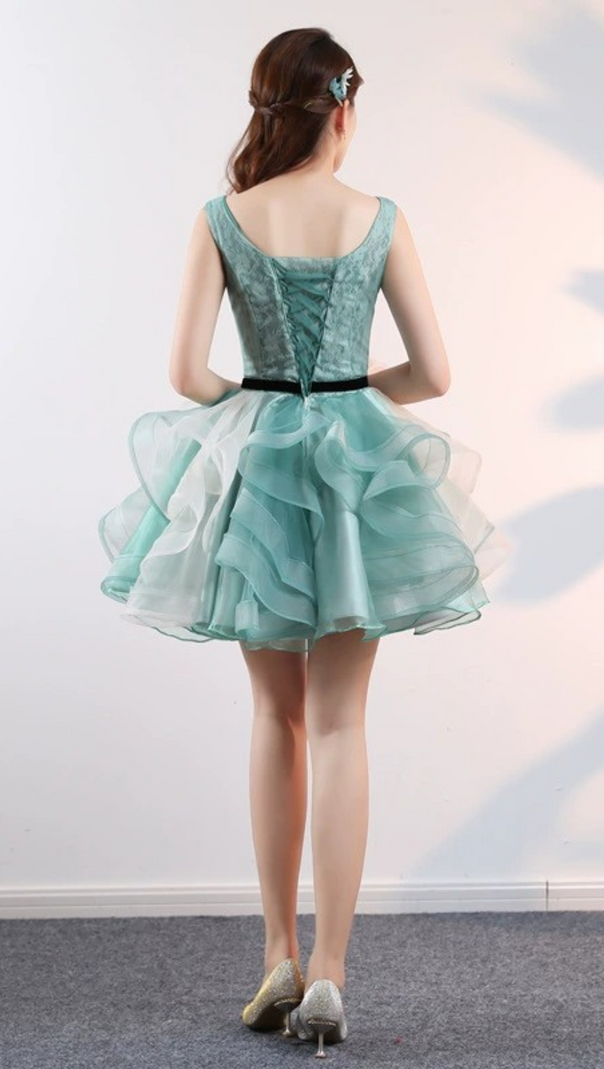 AIIZIE ANEKO FLOWER SEQUIN MINI DRESS IN GREEN - product image