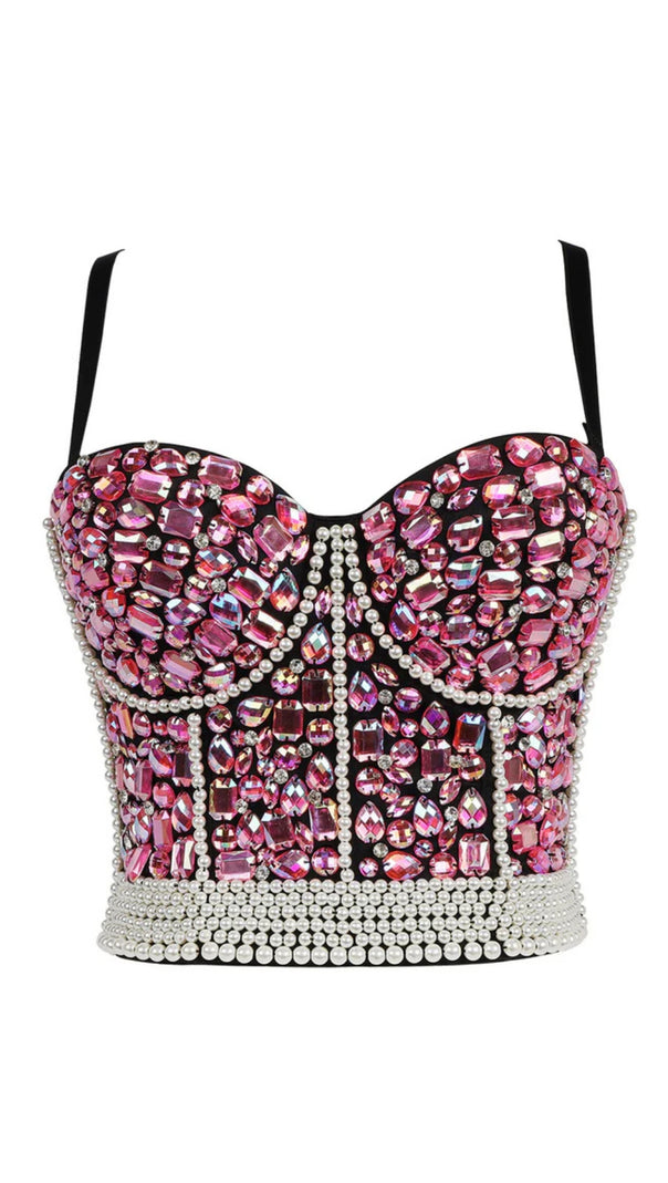 AIIZIE MARNE DIAMANTE PEARLS TOP - product image