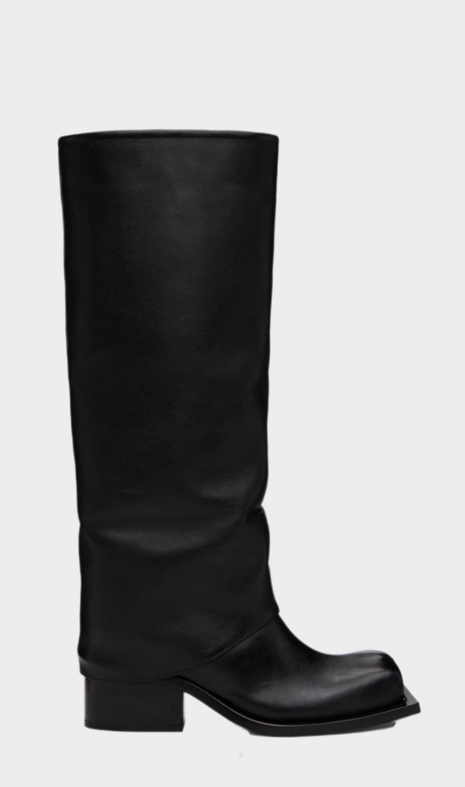 Danika Chunky Heel Metallic Trouser Boots - Black
