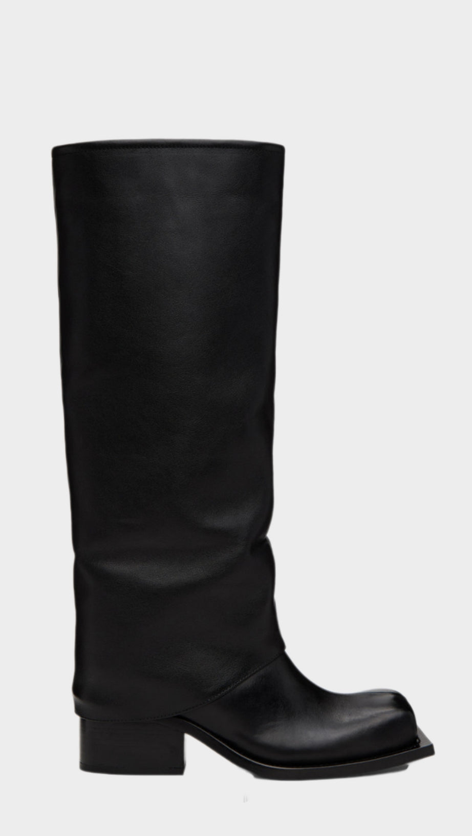 Danika – Metallic-Hosenstiefel mit klobigem Absatz - Schwarz