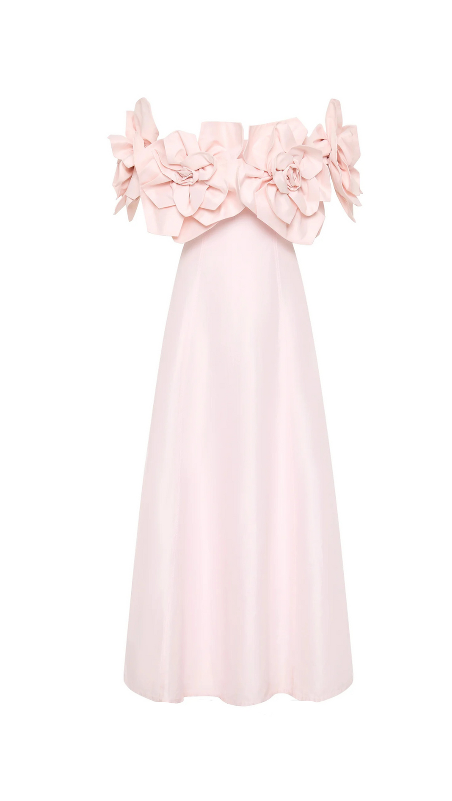 ETTA FLOWER STRAPLESS MIDI DRESS IN PINK