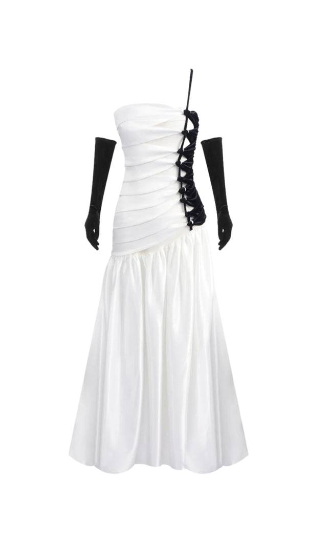 AIIZIE SARA SATIN BRAIDED ROPE MAXI DRESS - product image