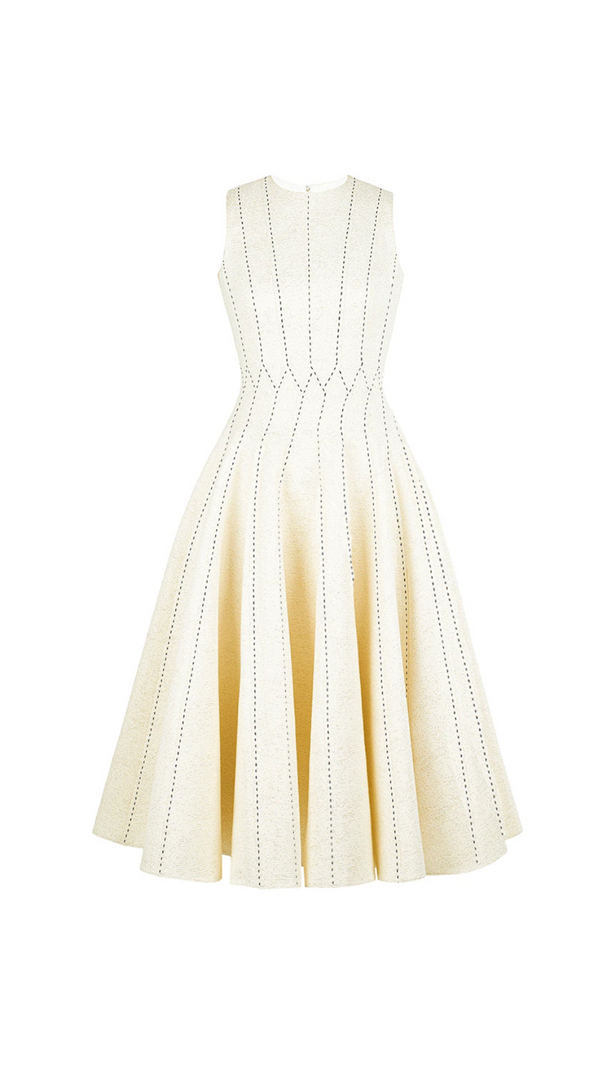 AIIZIE ASTRID SLEEVELESS PLEATED MIDI DRESS IN BEIGE - product image