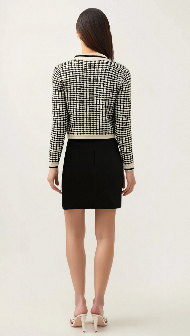 AIIZIE ORLANE CHECKED BOW-EMBELLISHED CARDIGAN - product image
