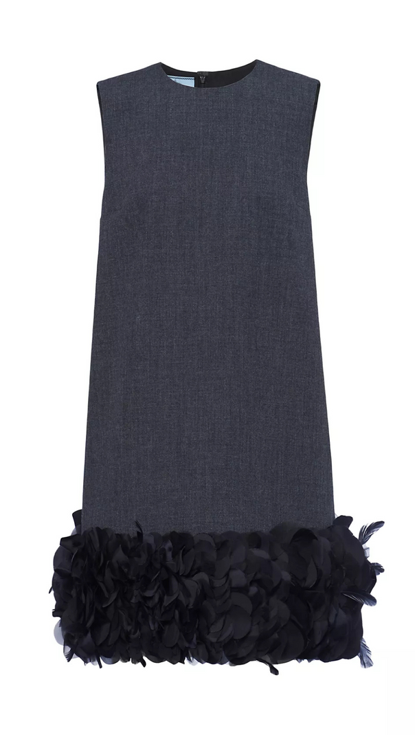 AIIZIE HANDCRAFTED BEADED PETAL SHIFT DRESS - product image