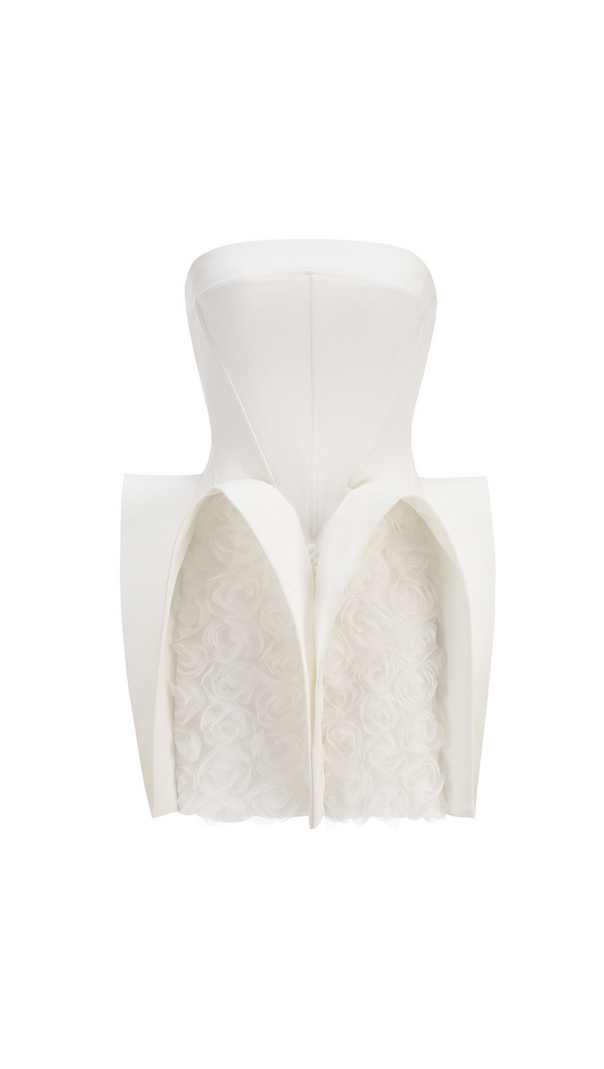 AIIZIE BEVERLY CALAIS STRAPLESS FLOWER MINI DRESS - product image