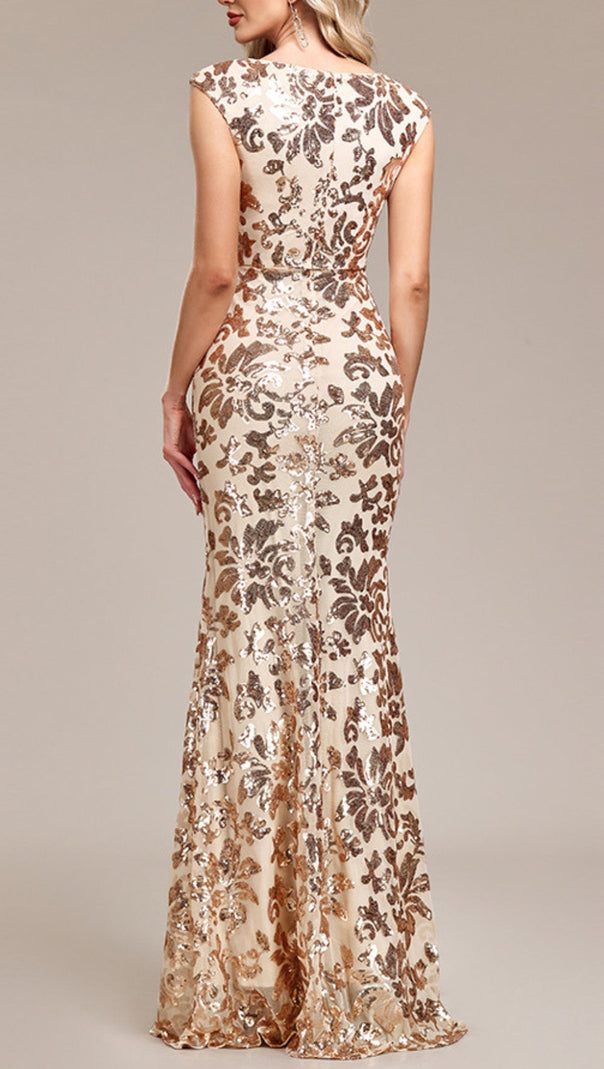AIIZIE ARZILLA SEQUIN GOWN IN GOLD - product image