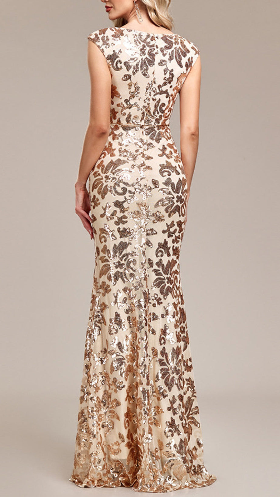 ARZILLA SEQUIN GOWN IN GOLD
