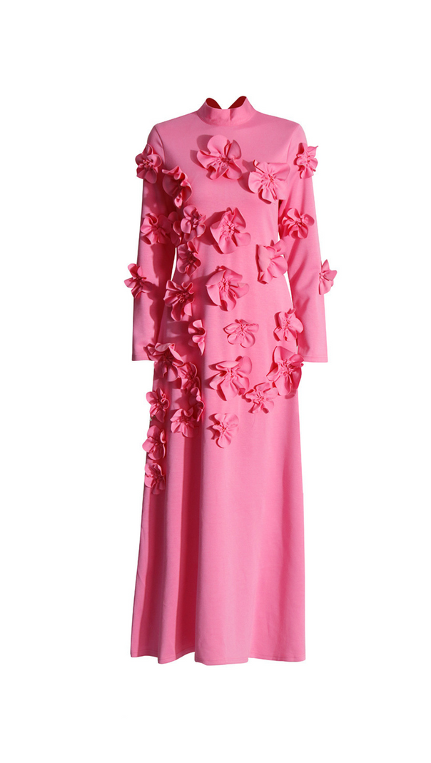 AIIZIE HARRIET FLORAL EMBELLISHED MAXI DRESS IN PINK - product image