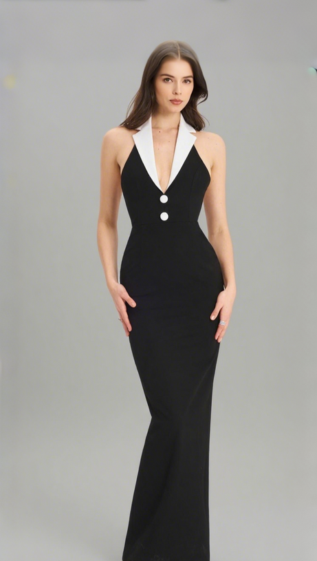 Tsanko Neckholder-Maxi-Bandagekleid