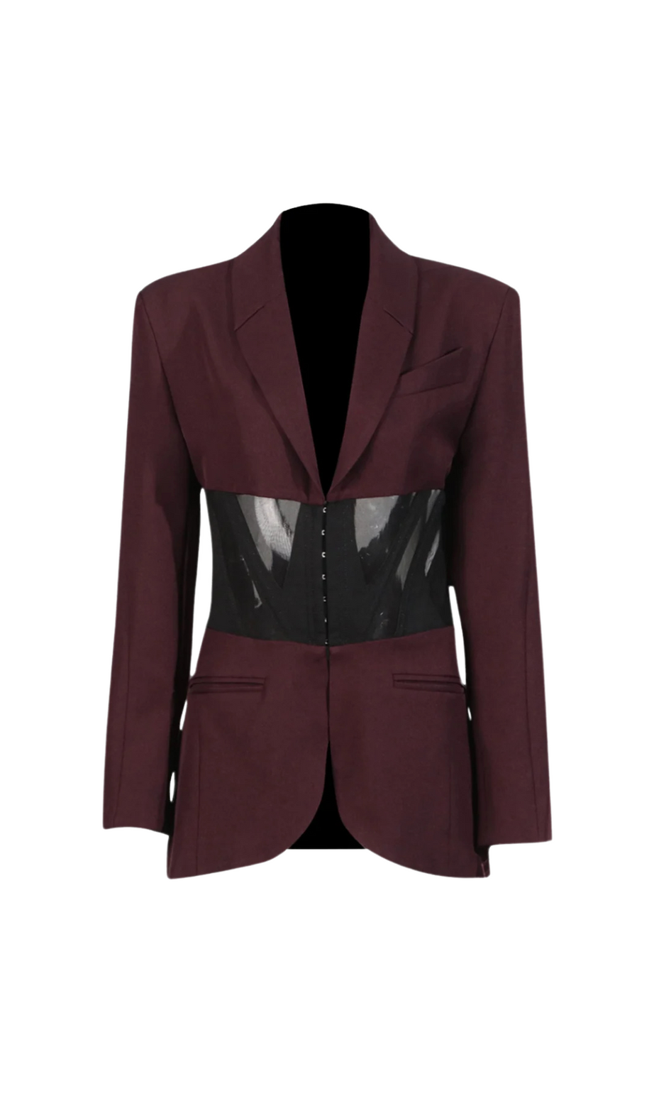 Blazer in rete con pannelli Kamryn color vino
