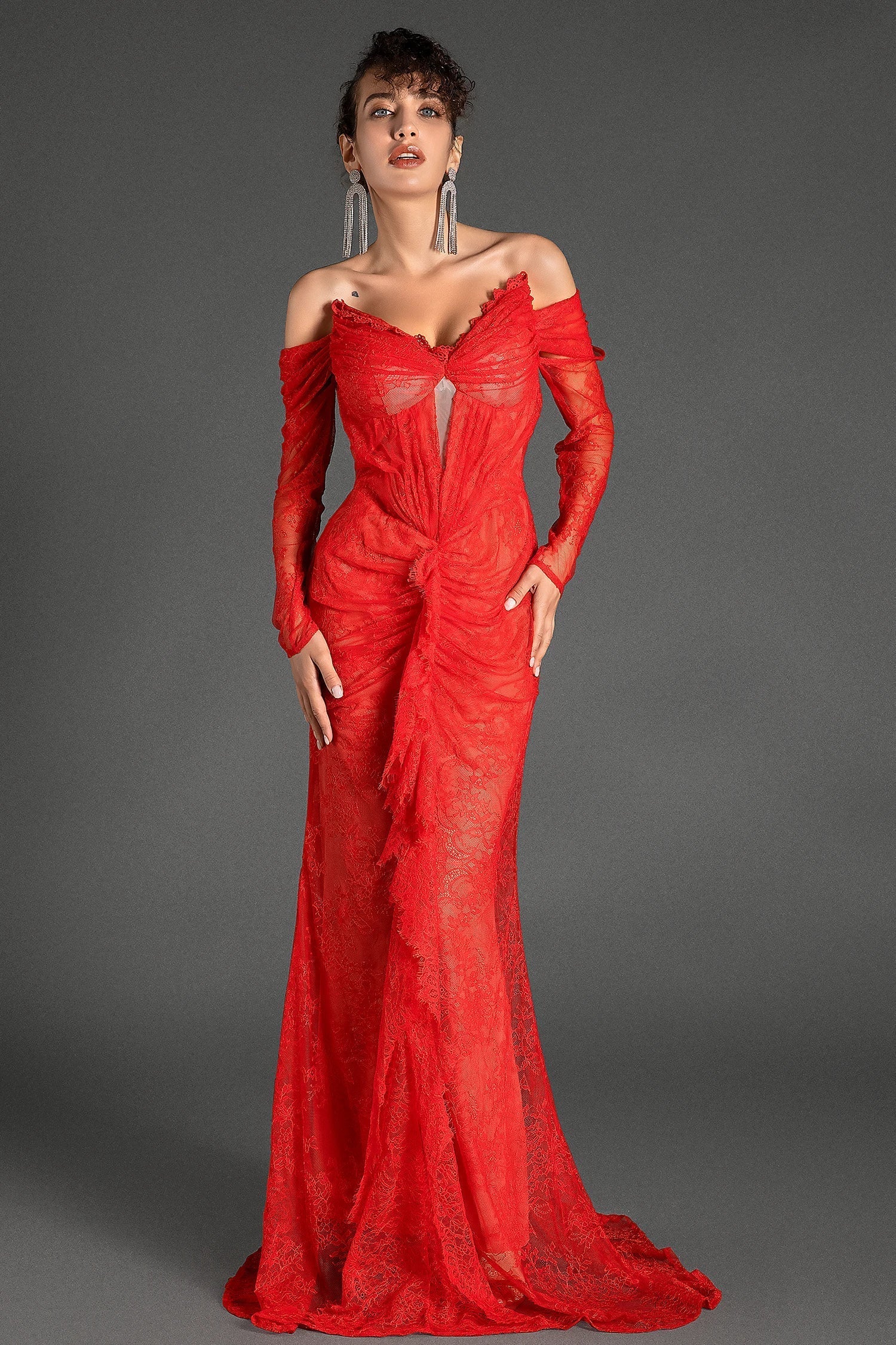 Lillea – Schulterfreies Meerjungfrauenkleid aus Spitze