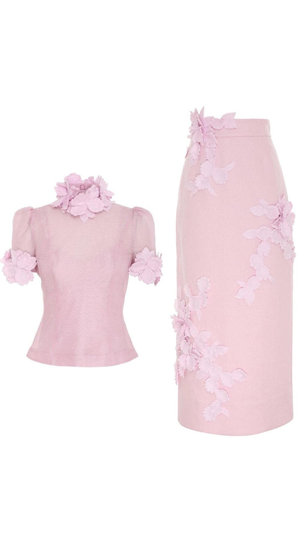 Betty Floral AppliquéD Mesh Dress