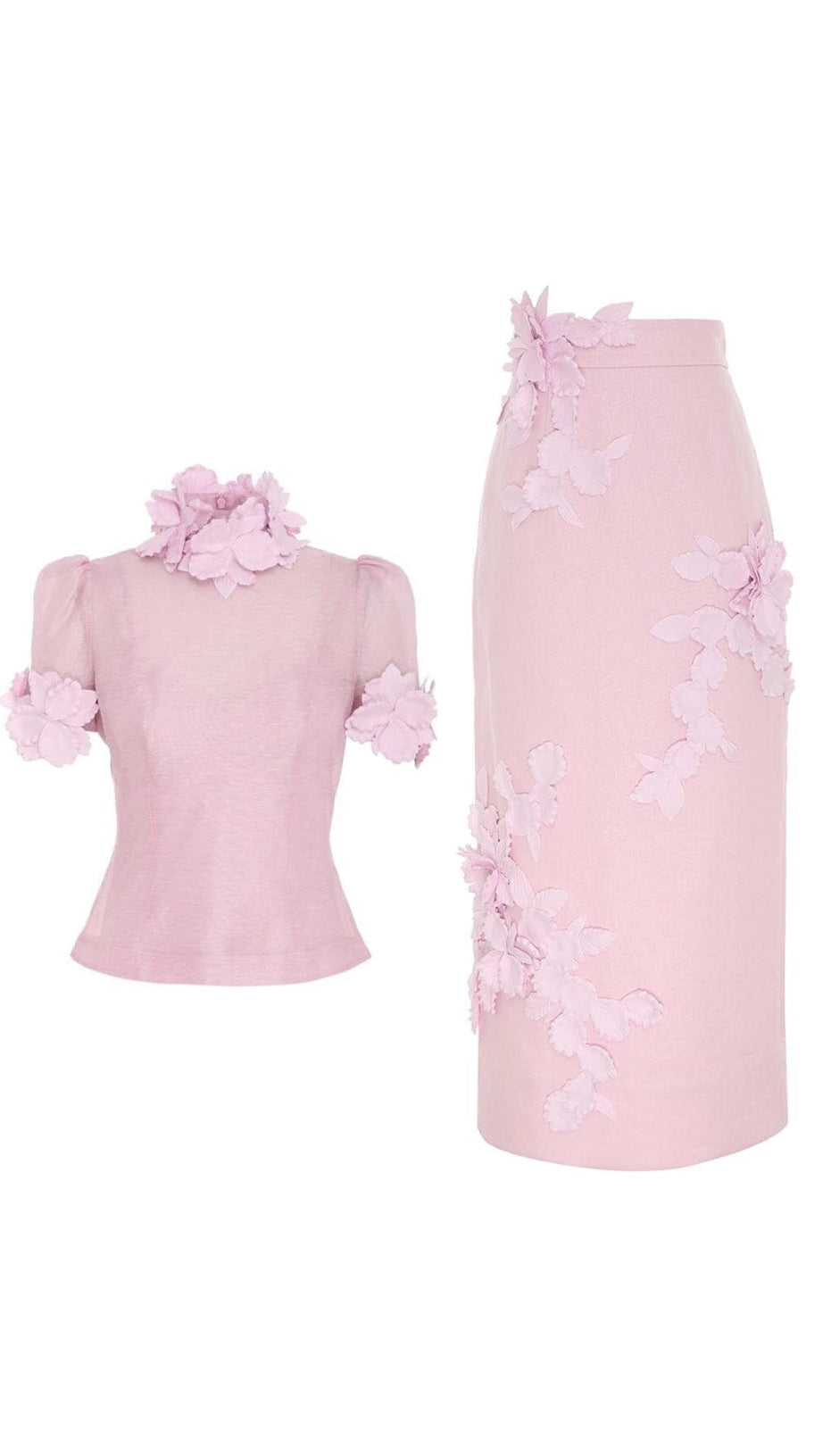 BETTY FLORAL APPLIQUÉD MESH DRESS