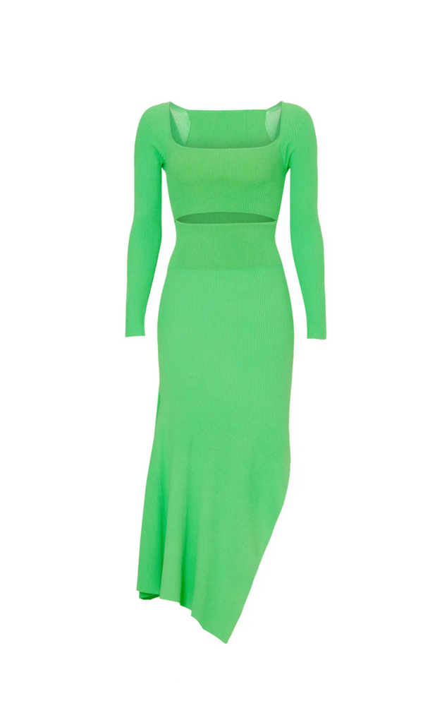 tiffany long sleeve cutout cocktail dress in green