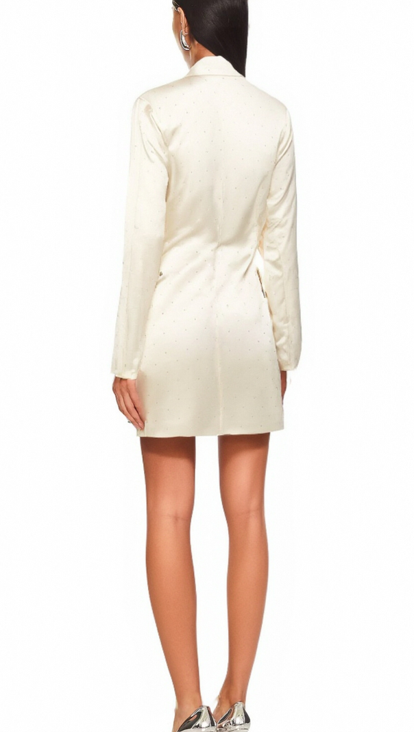 AIIZIE CHIARA STUDDED SATIN MINI BLAZER DRESS - product image