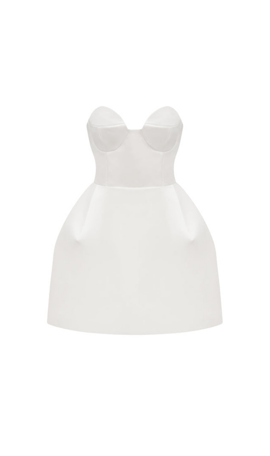 TRÄGERLOSES BUSTIER-MINIKLEID IN WEISS