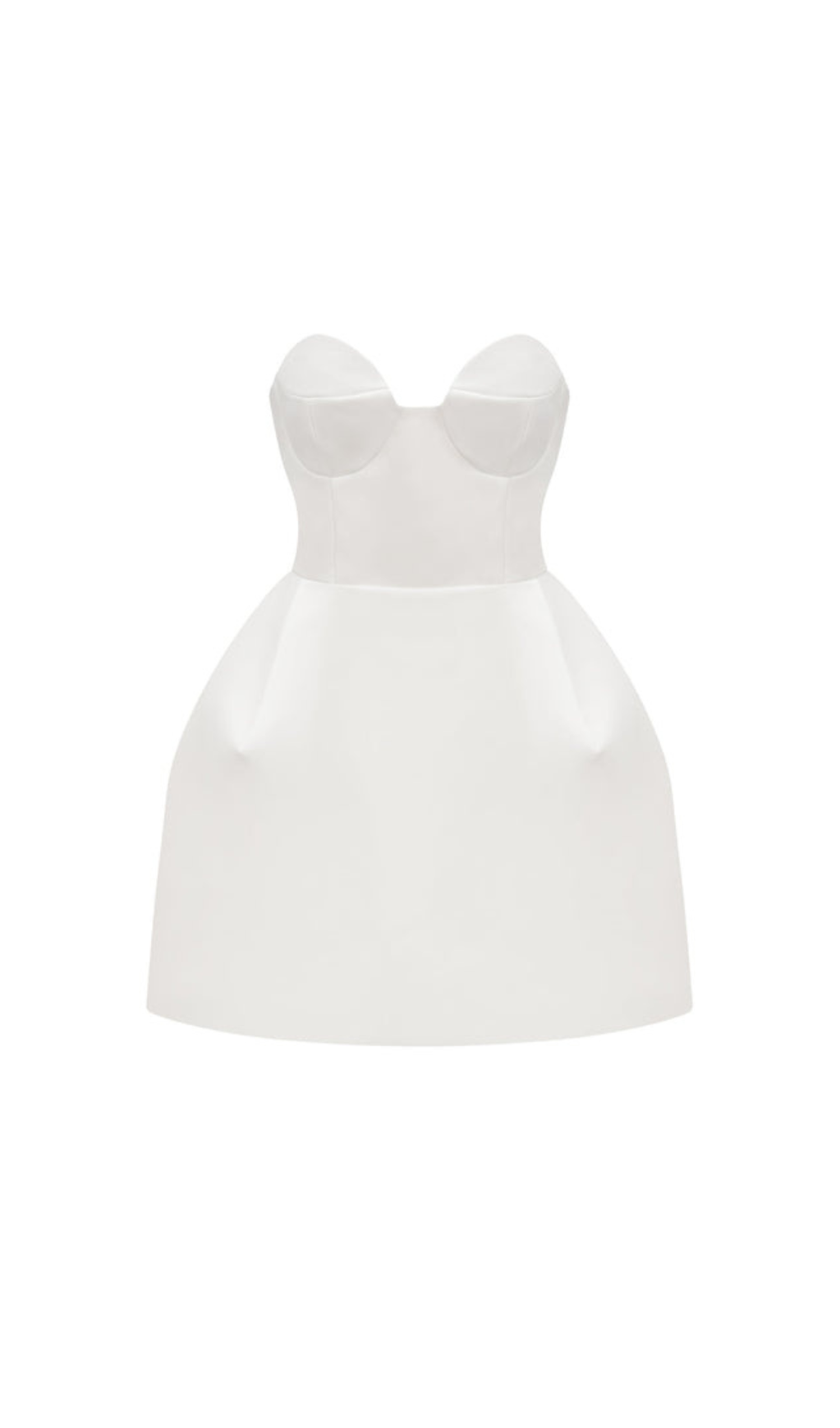 STRAPLESS BUSTIER MINI DRESS IN WHITE