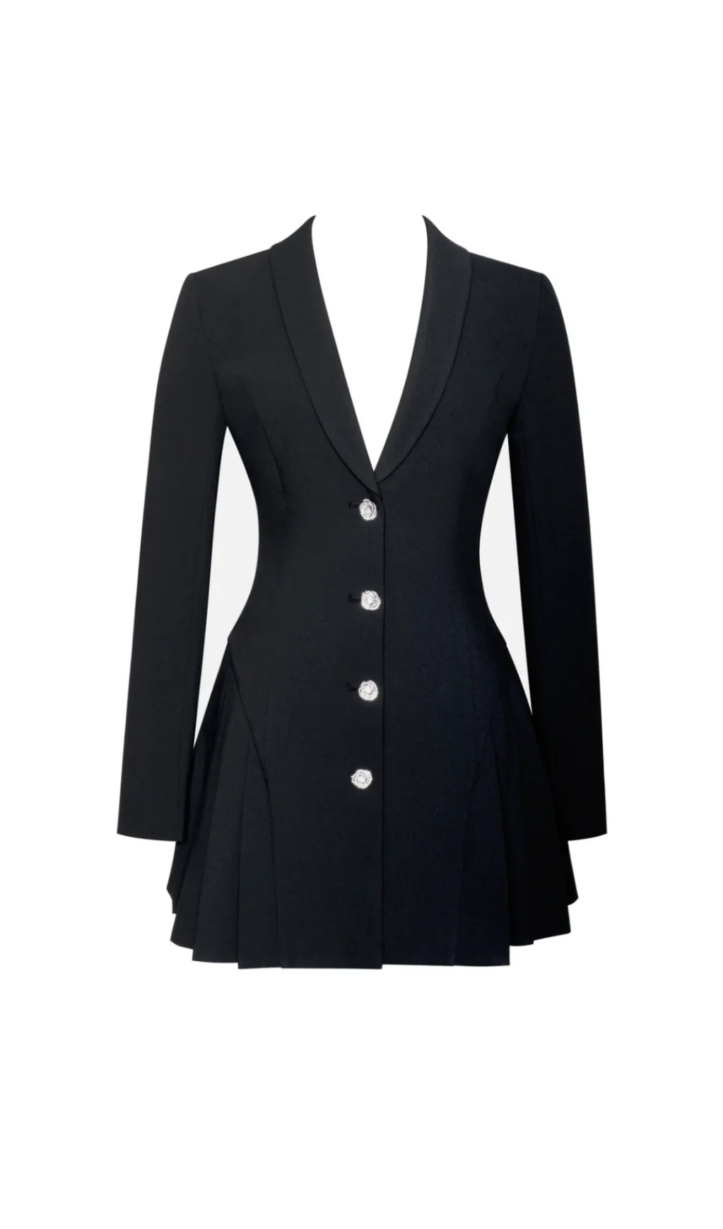 BEULAH PLEATE BLAZER MINI DRESS IN BLACK