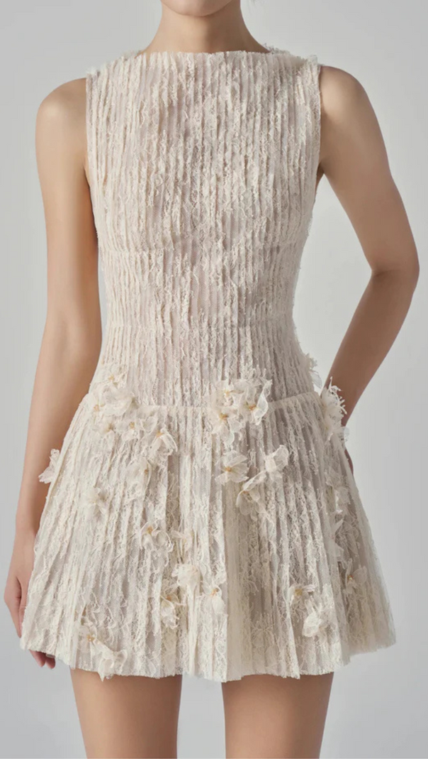 AIIZIE FLAVIA FLORAL LACE MINI DRESS - product image