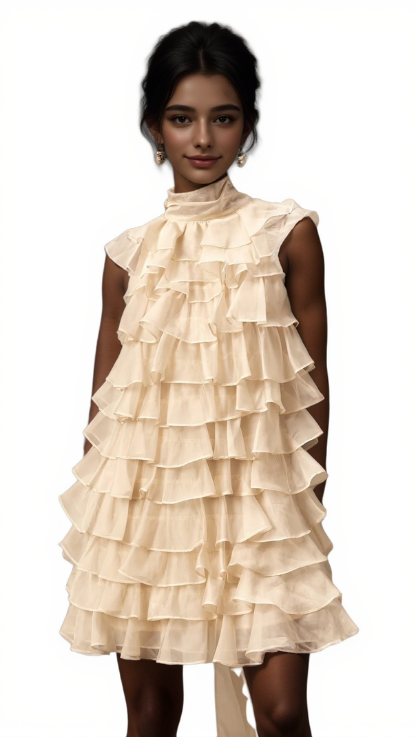 AIIZIE JESSICA TIERED FLOUNCE SLEEVELESS MINI DRESS - product image