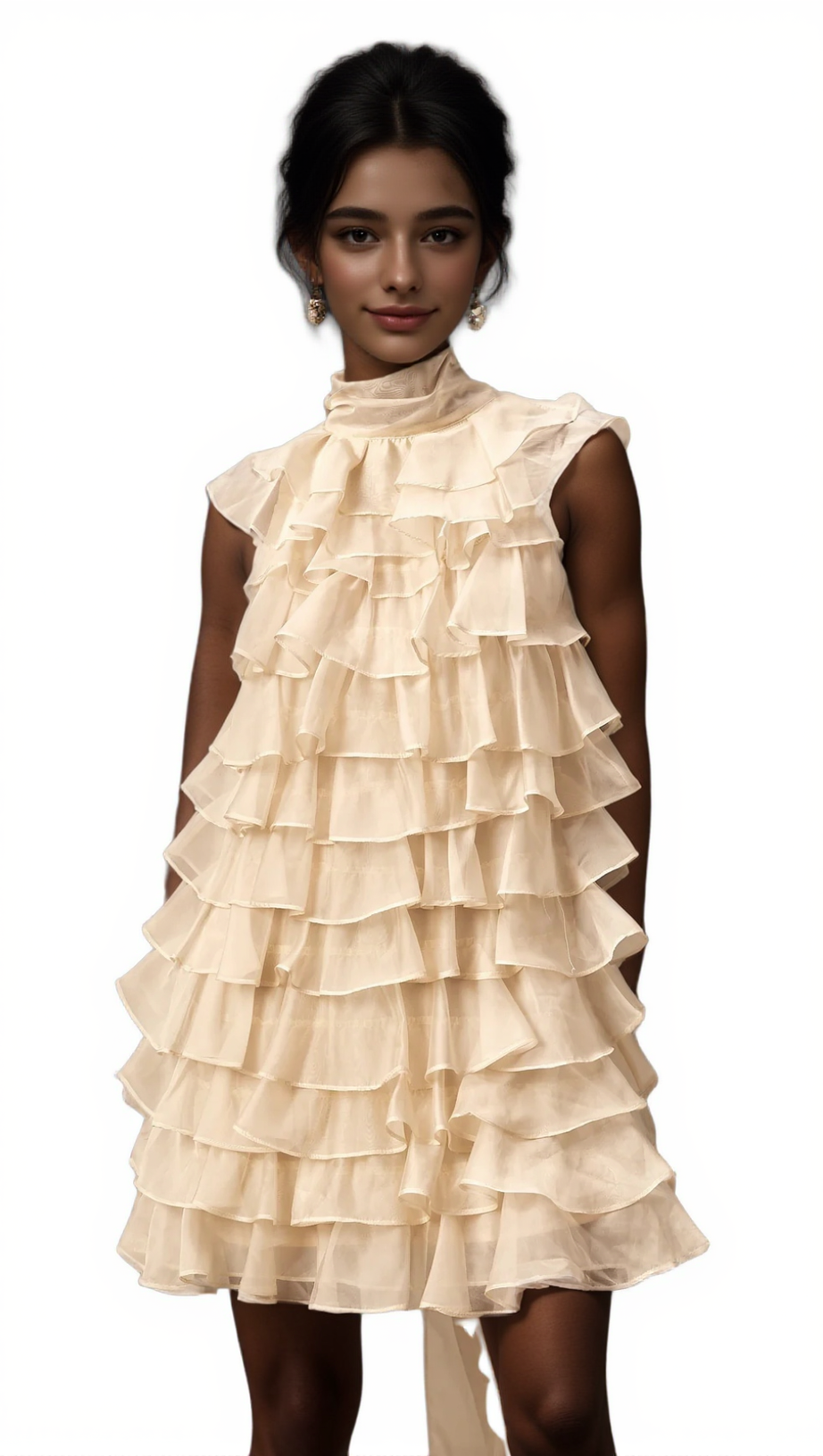 JESSICA TIERED FLOUNCE SLEEVELESS MINI DRESS