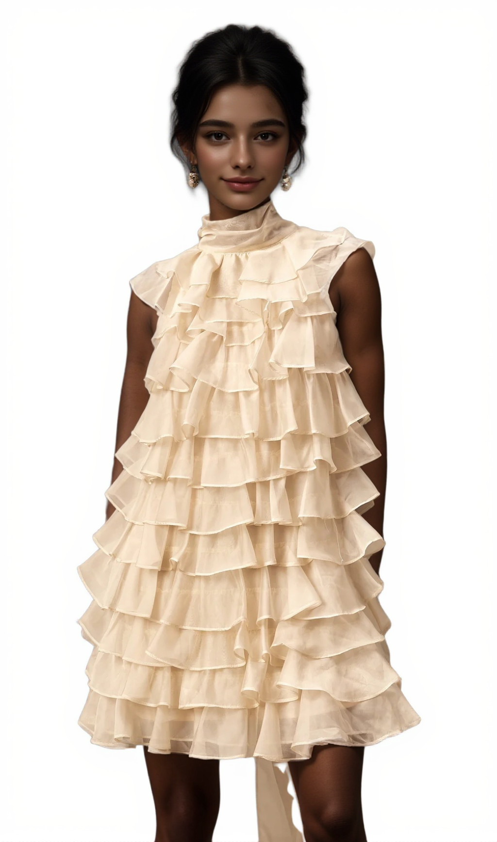 JESSICA TIERED FLOUNCE SLEEVELESS MINI DRESS