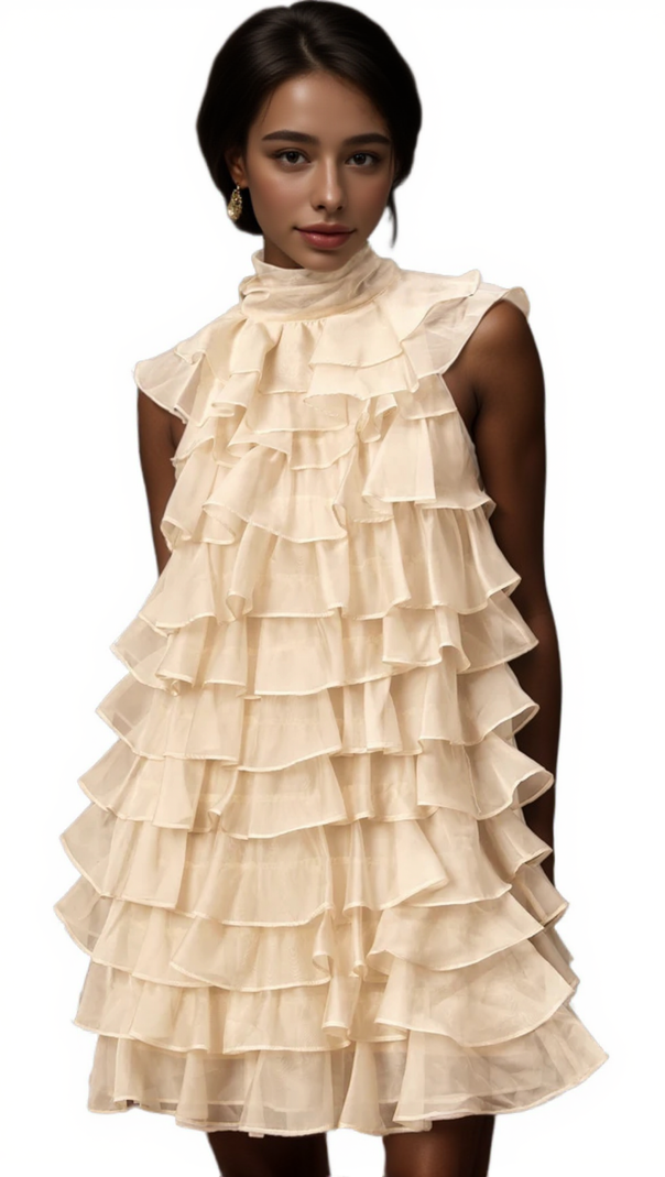 AIIZIE JESSICA TIERED FLOUNCE SLEEVELESS MINI DRESS - product image