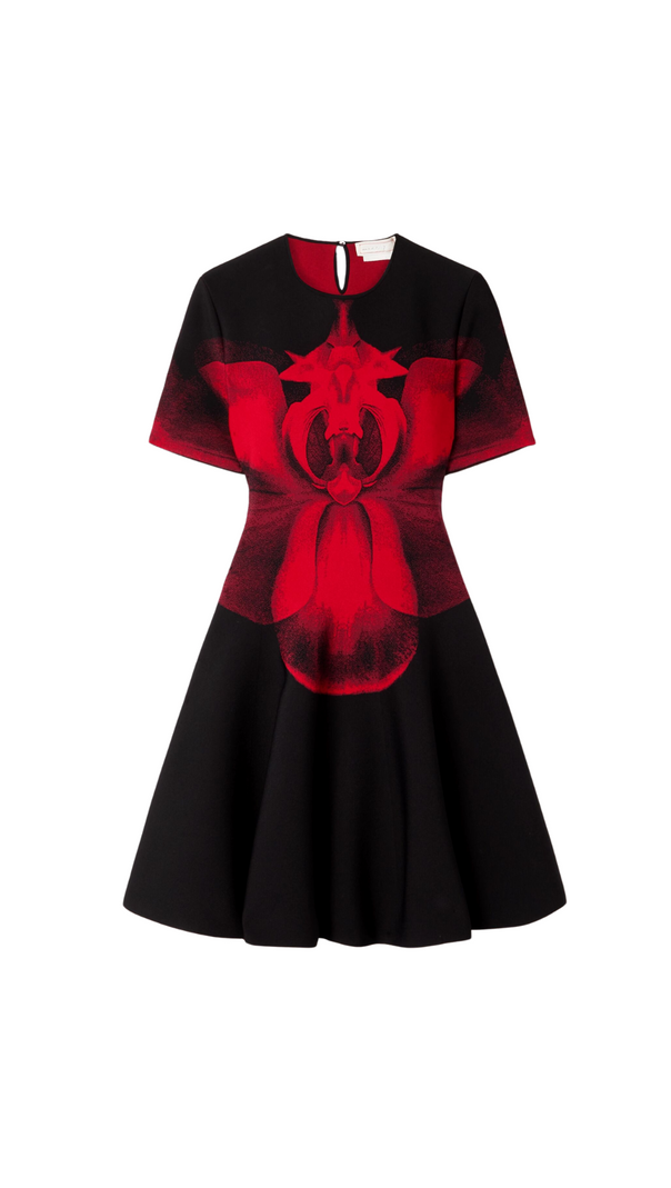 Jacquard-Strick-Minikleid in Schwarz