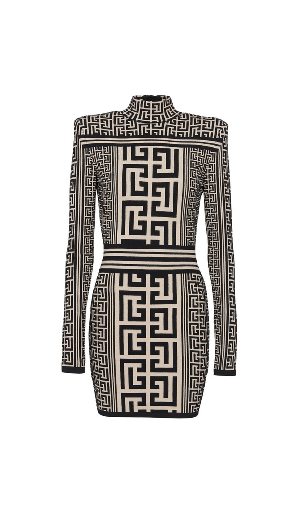 AIIZIE ELIZABETH MONOGRAM JACQUARD KNITTED MINI DRESS - product image