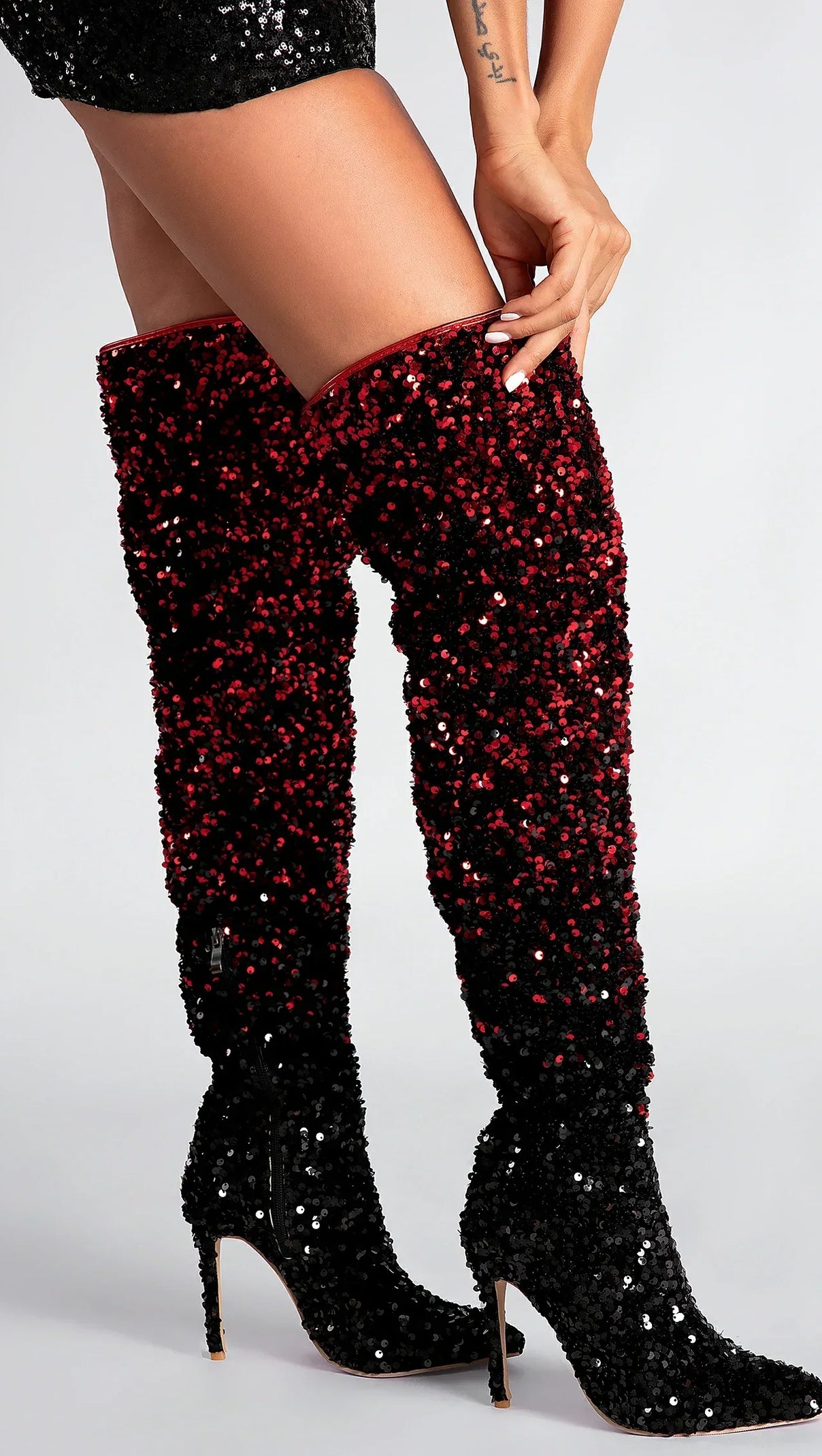 AIIZIE MARINOTIS GRADIENT SEQUIN GLITTER BOOTS - product image