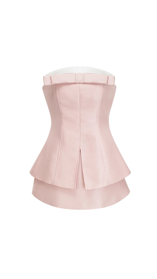 AIIZIE PINK BOWKNOT TOP SKIRT SET - product image