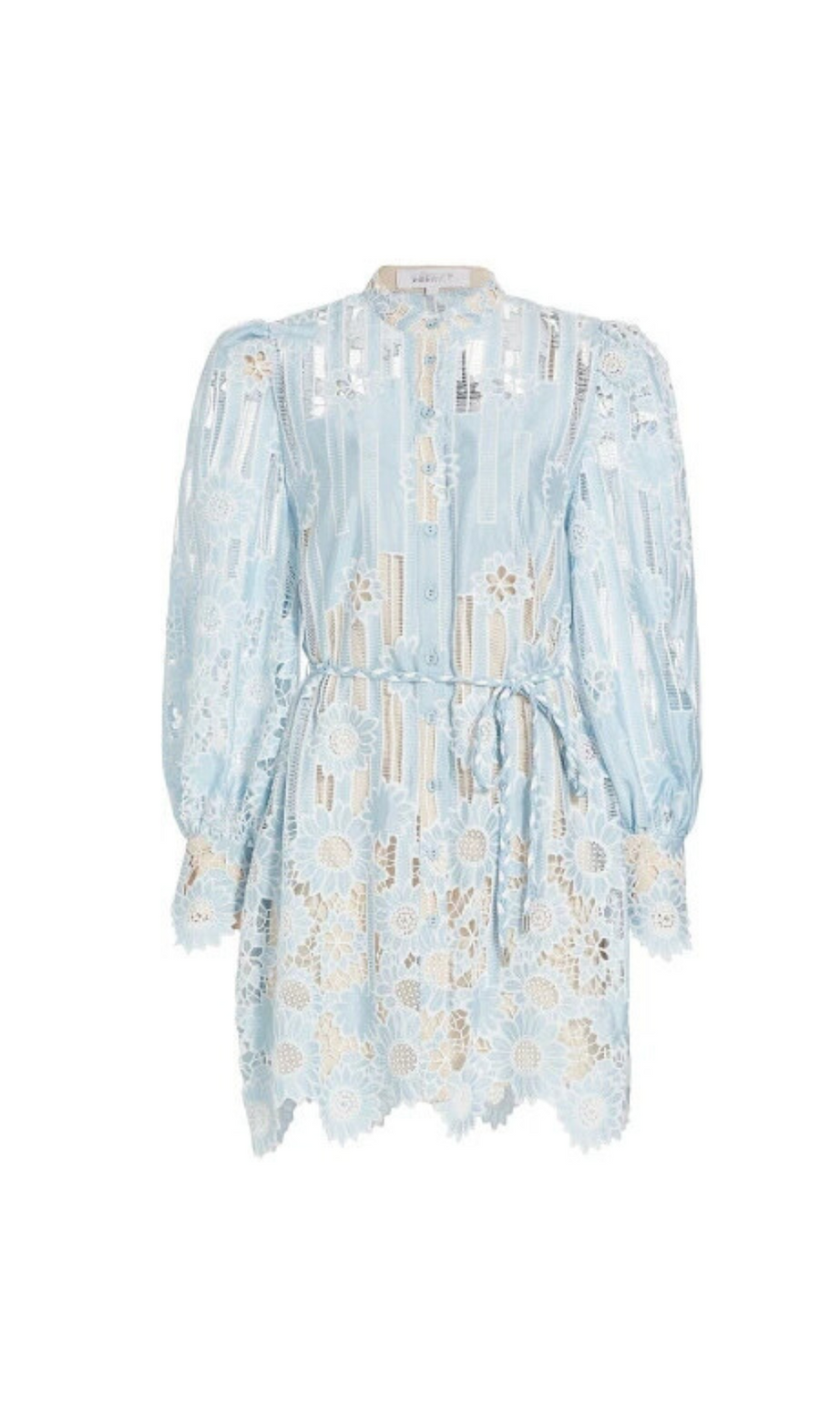 Jetsetter hollow long sleeve Mini Dress In Blue