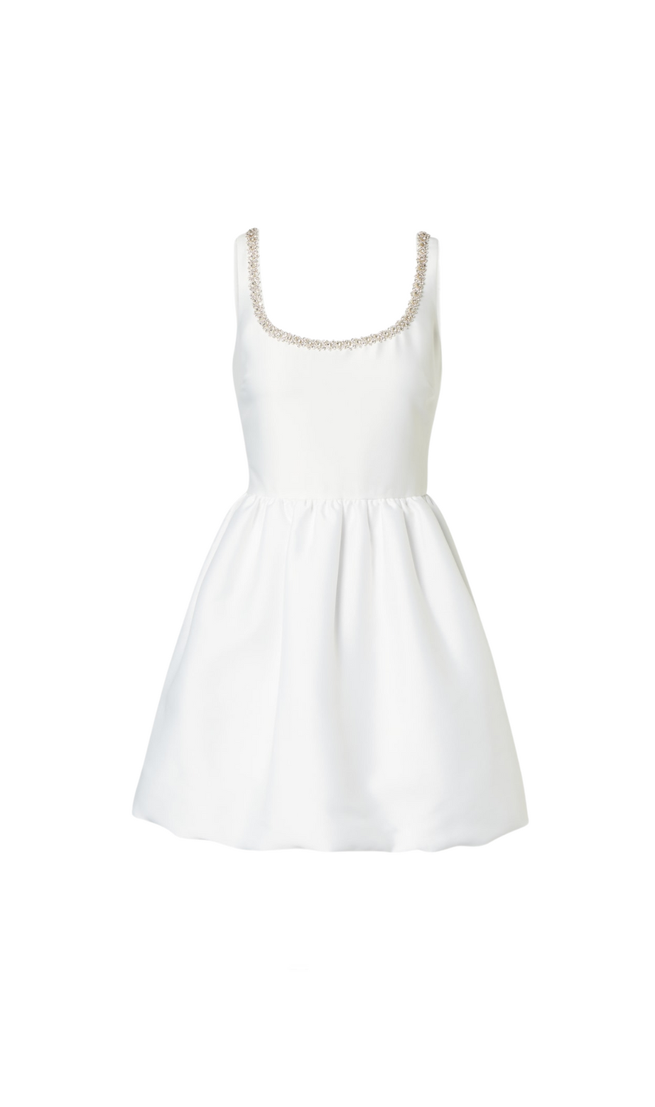 MINI ABITO DOROTHY IN TAFFETÀ BIANCO CON DIAMANTI