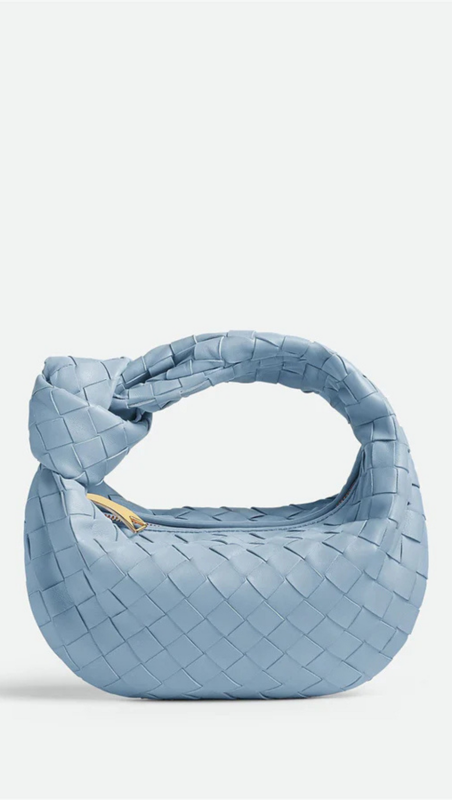 ZARIAH WEAVE KNOT CLUTCH BAG - BLUE